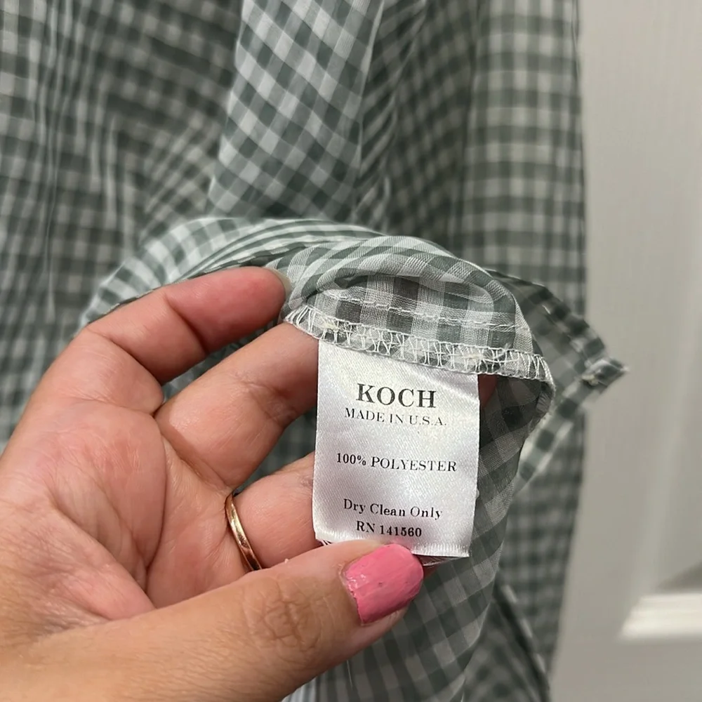 KOCH plaid sheer lightweight top women’s size small - Picture 3 of 3